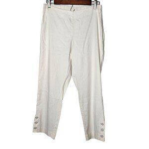 J.Jill Linen Stretch Capris Pedal Pusher Pants Small Petite White